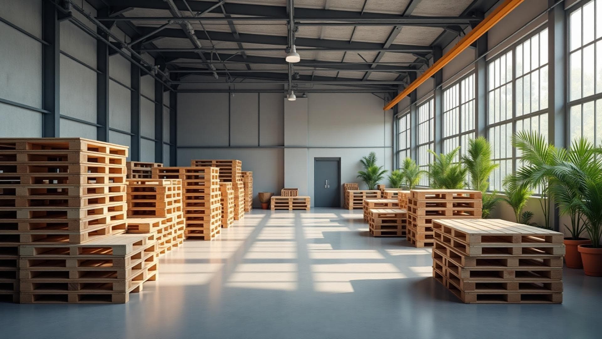 Modern pallet manufacturing facility